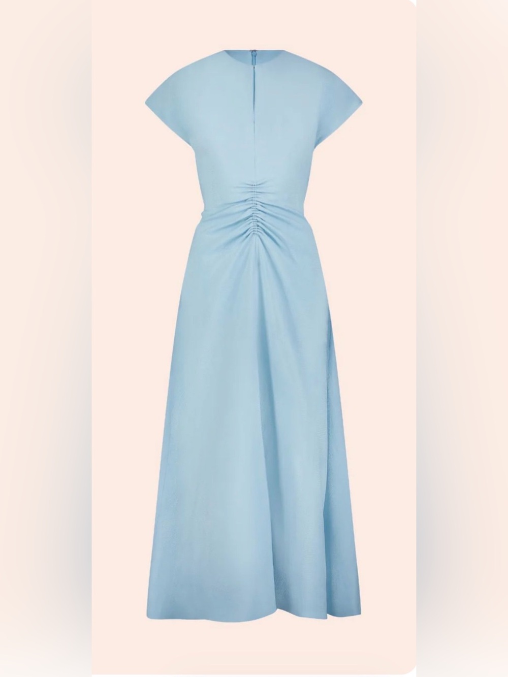 Pearl Light Blue Maxi Dress with Ruched Back brand new attached tag